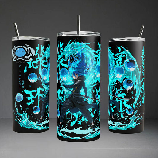Rimuru Tempest Tumbler Set - 40oz with Handle & 20oz without Handle - Premium Anime Isekai Graphic Drinkware for Slime Enthusiasts