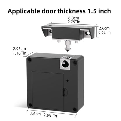 RIXIANG Bluetooth Drawer Lock,Ttlock Works with Google Home & Alexa, Smart Cabinet Locks RFID Hidden Magnetic Lock Locker, for Secret Storage Compartment Furniture,Nfc Wooden Cupboard Wardrobe