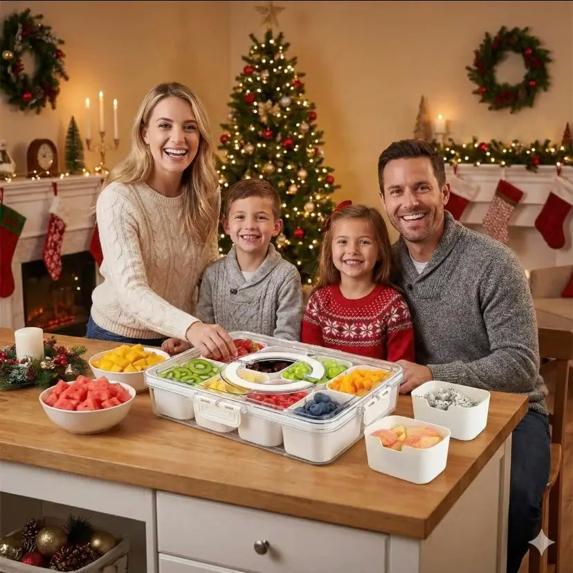 Airtight 8-Compartment Leak-Proof Snack Platter Box