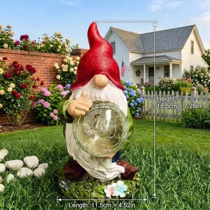 Solar-Powered 11" Welcoming Spring Garden Gnome Statue