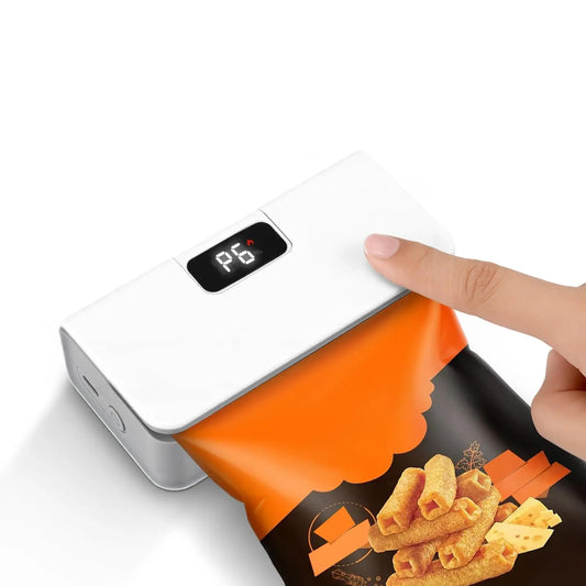 Rechargeable Smart Mini Bag Sealer with LED Display & Integrated Cutter