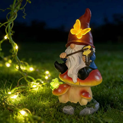 Solar-Powered 11" Welcoming Spring Garden Gnome Statue