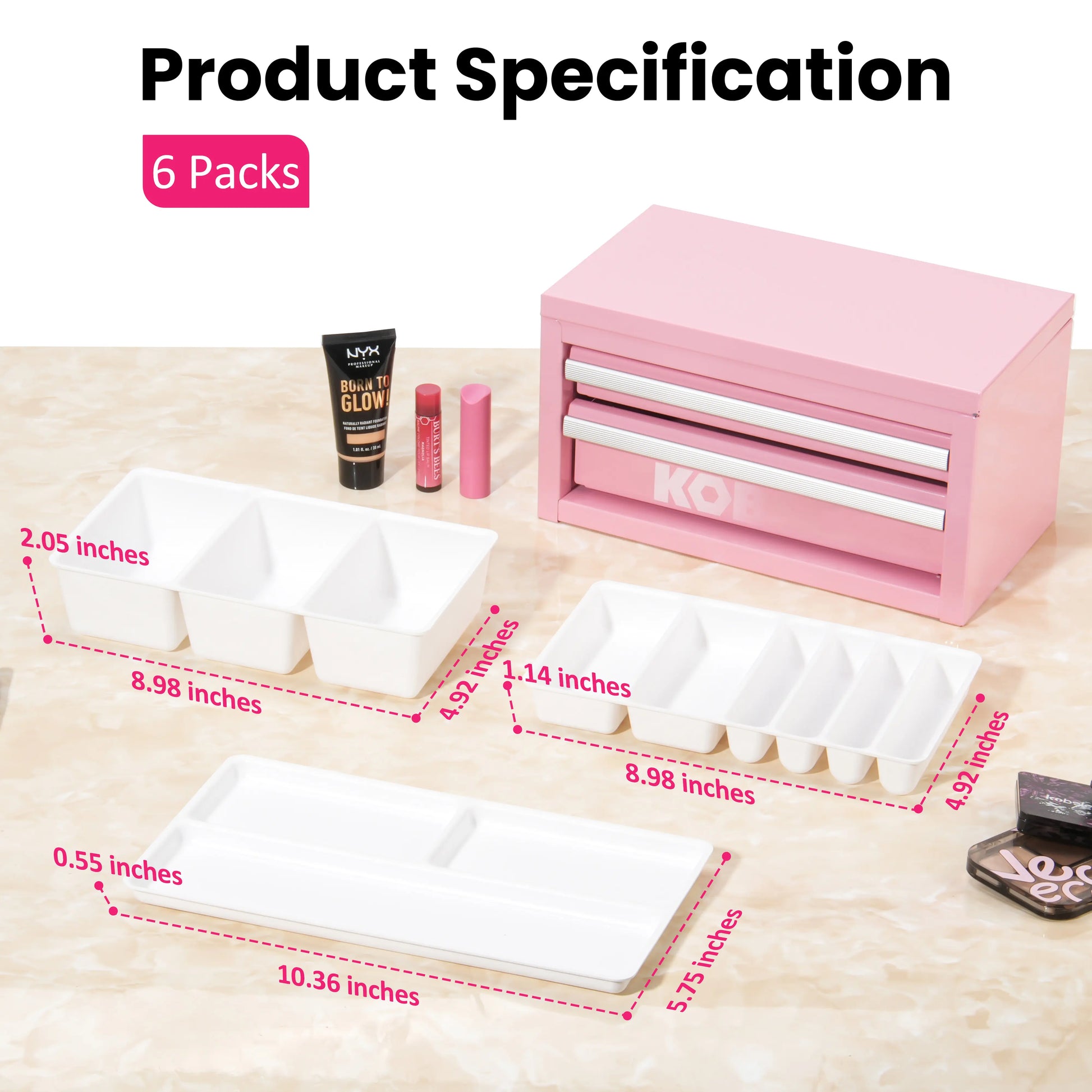 Custom 6-Piece Snug-Fit Tool Box Organizer Tray Set