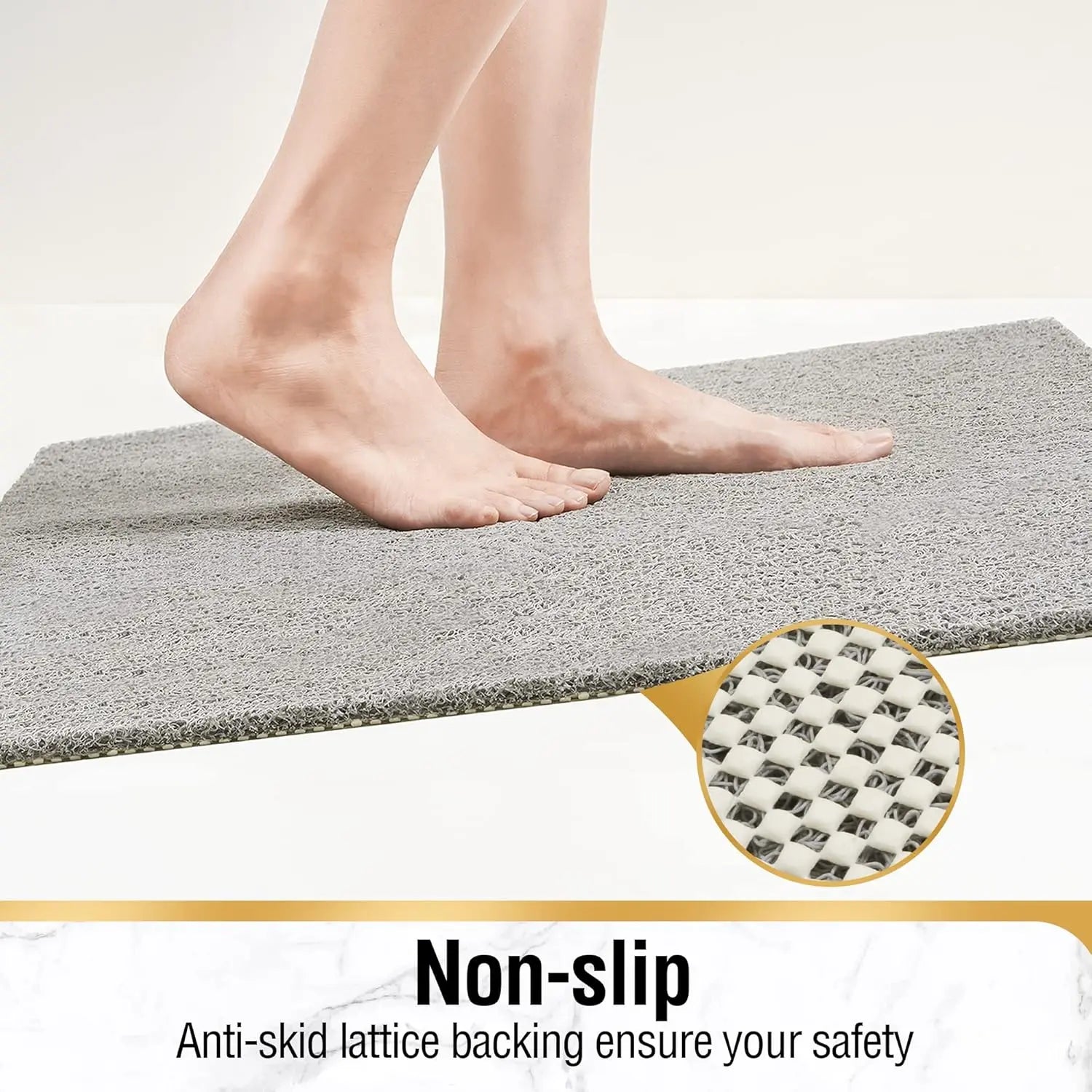 Exfoliating Suction-Free Luxury Bath & Shower Mat (Quick-Dry & Anti-Mold)