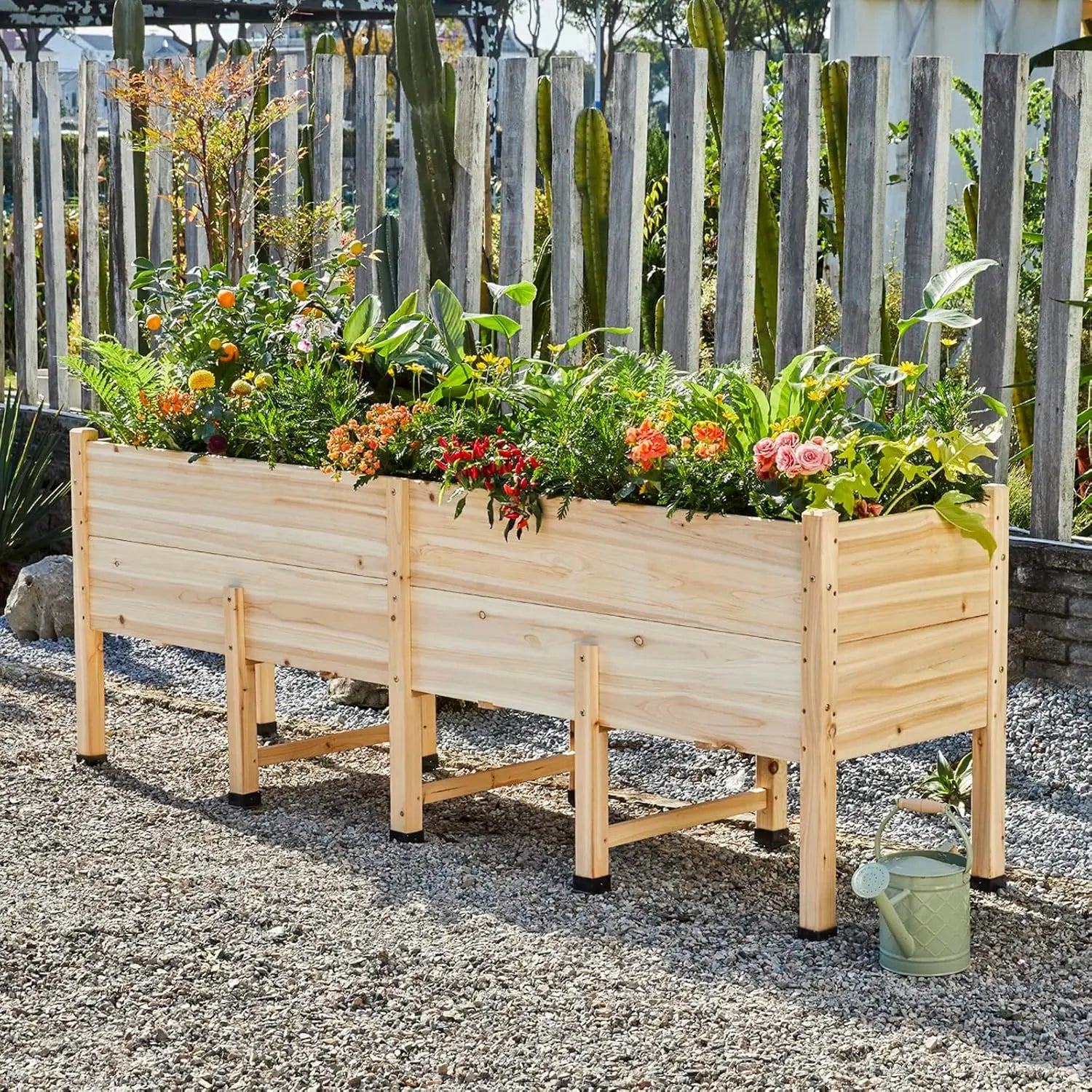Heavy-Duty Deep-Root Wood Raised Garden Bed Planter