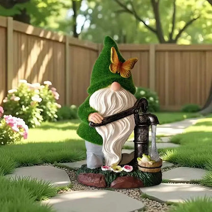 Solar-Powered 11" Welcoming Spring Garden Gnome Statue