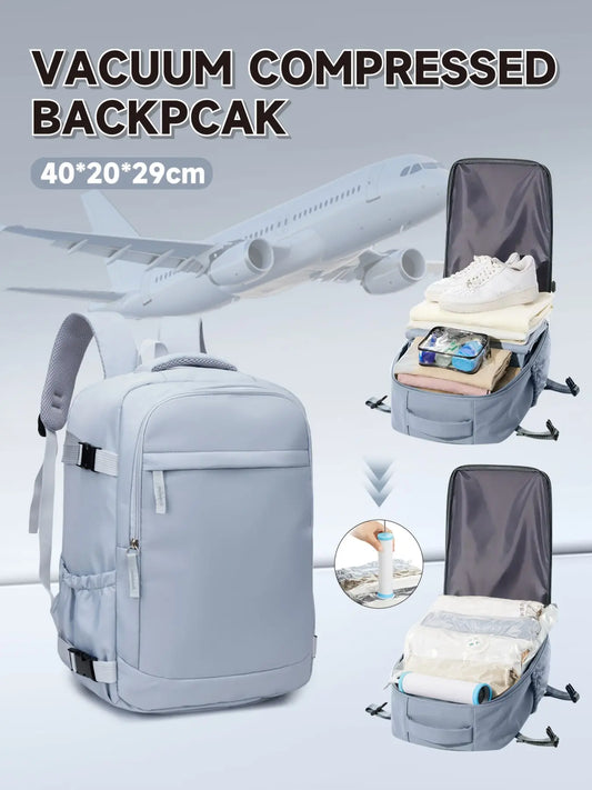 Ryanair Wizz Air Cabin Bag 40X30X20, Underseat Travel Backpack, Flight Approved Carry On, Large Capacity Hiking Backpack, Lightweight Backpack, Unisex Laptop Backpack, Vacuum Compressed Backpack, Vacuum Compression Backpack