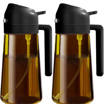2 Count Olive Oil Sprayer Dispenser Bottle 16Oz/470Ml for Kitchen Gadgets and Air Fryer Accessories - Olive Oil Sprayer for Cooking W/Stickers