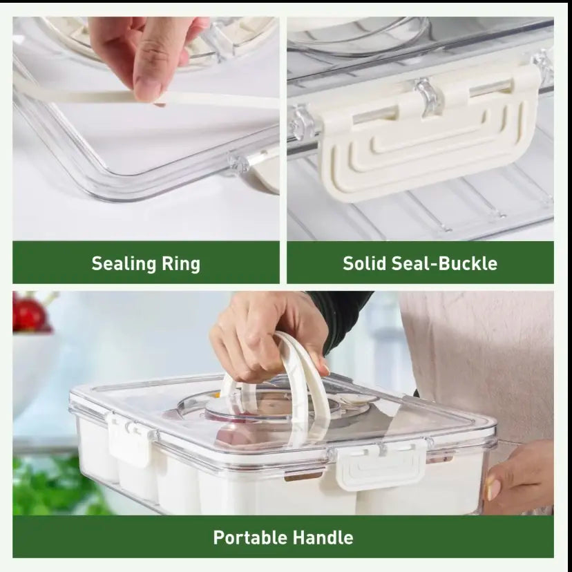 Airtight 8-Compartment Leak-Proof Snack Platter Box