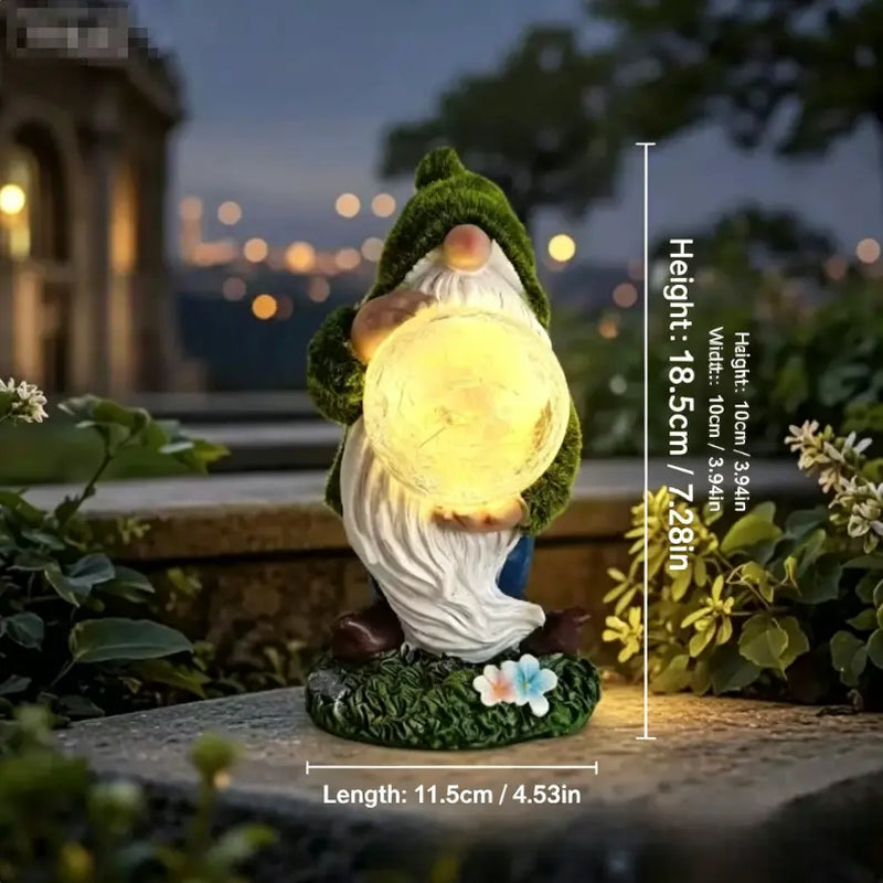 Solar-Powered 11" Welcoming Spring Garden Gnome Statue