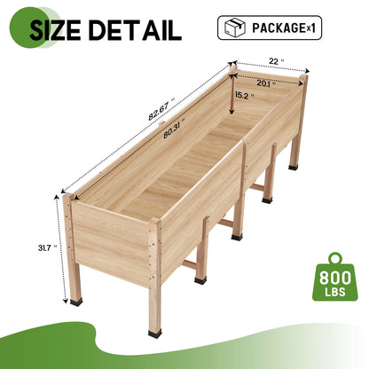 Heavy-Duty Deep-Root Wood Raised Garden Bed Planter