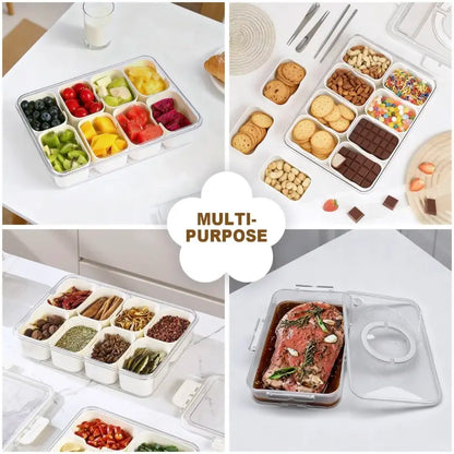 Airtight 8-Compartment Leak-Proof Snack Platter Box