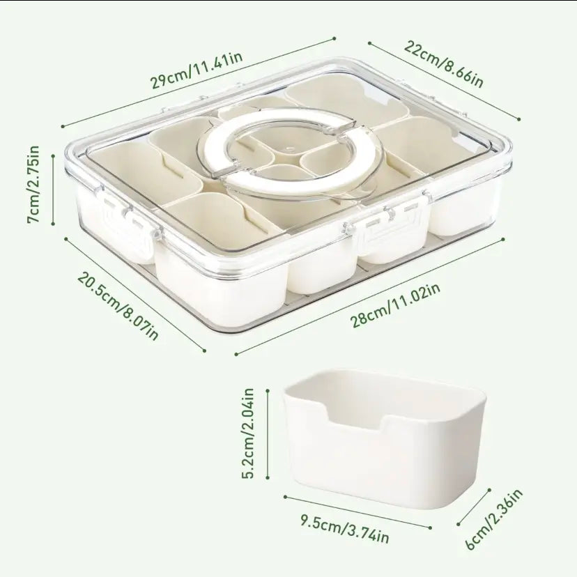 Airtight 8-Compartment Leak-Proof Snack Platter Box