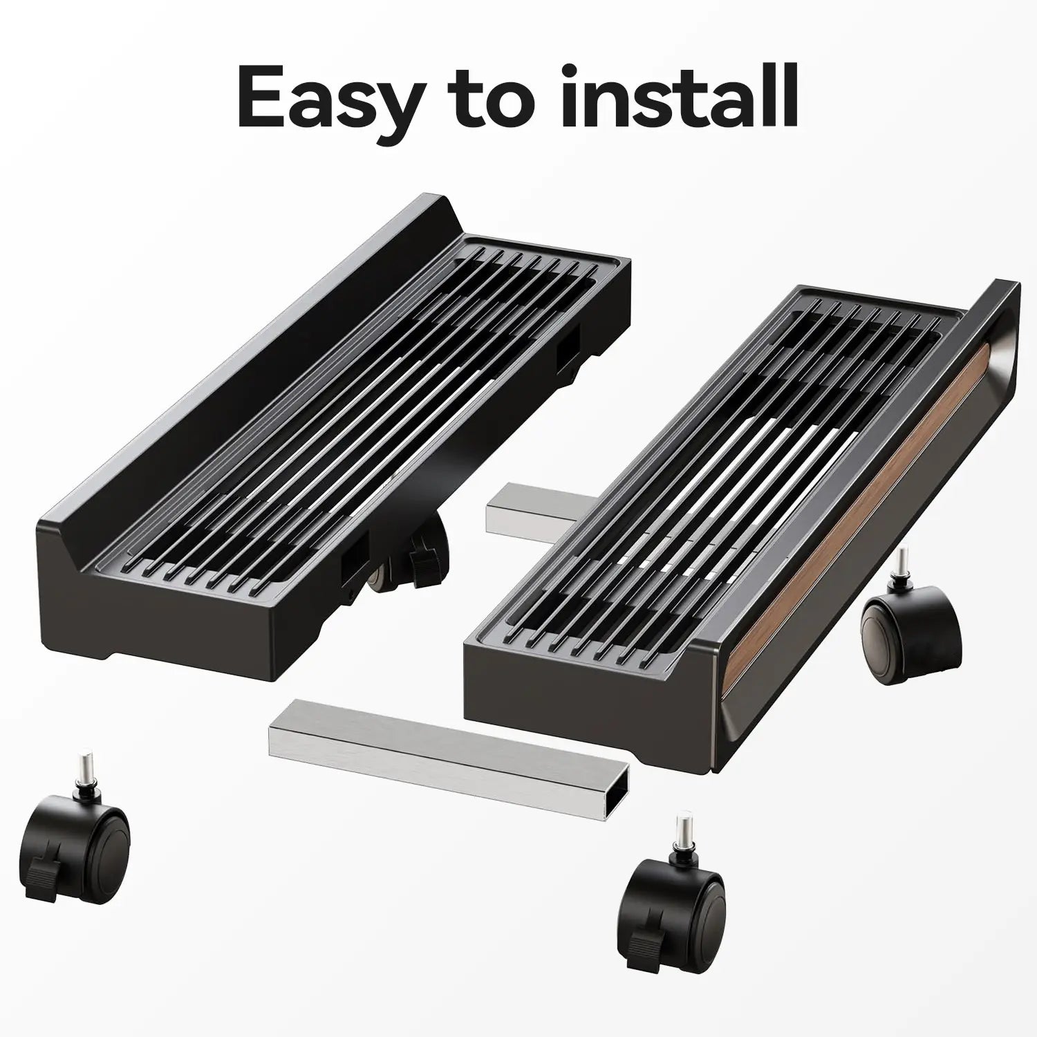 Adjustable Mobile CPU Stand with Locking Swivel Casters