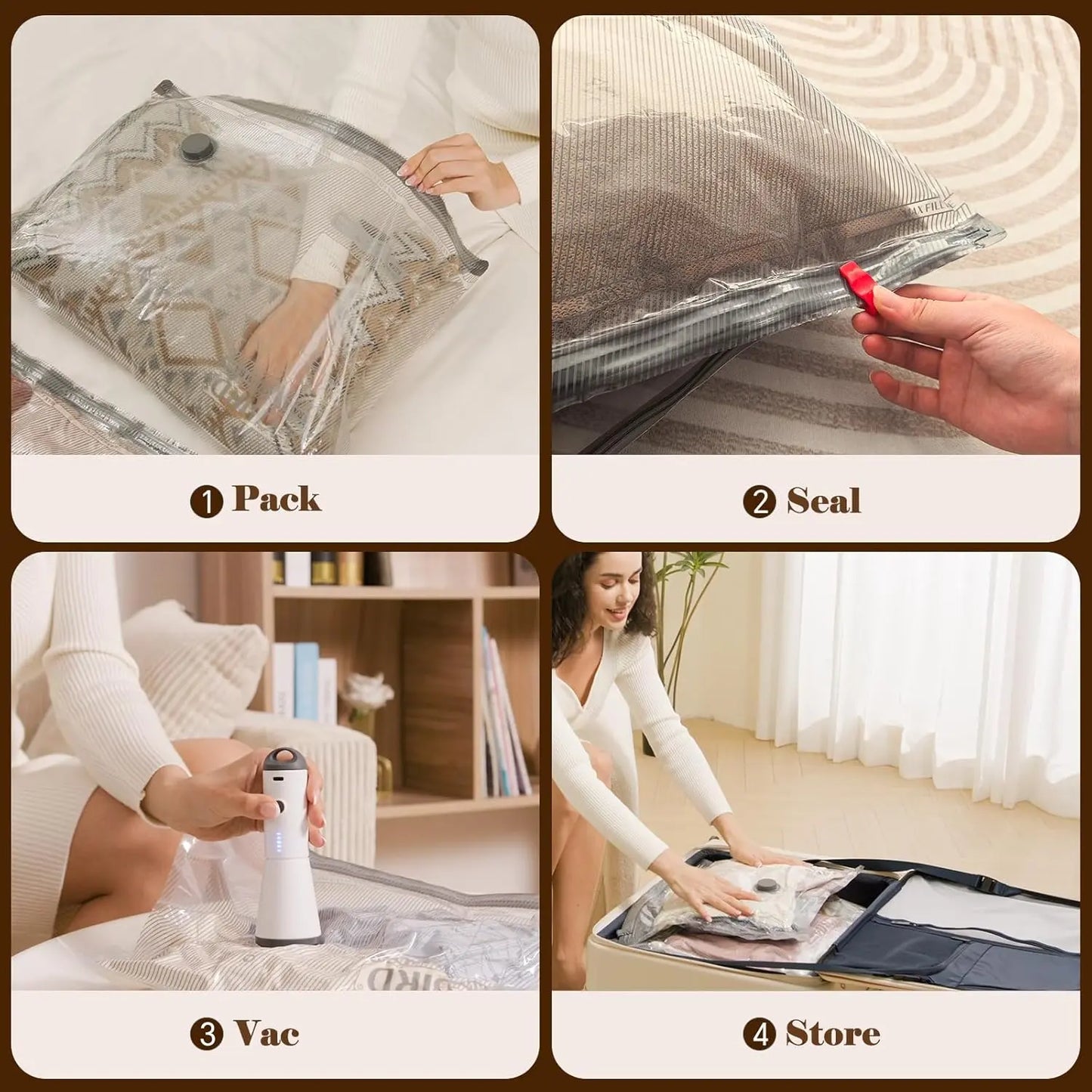 Cordless Pocket-Size Vacuum Travel Pump & Compression Bag Kit