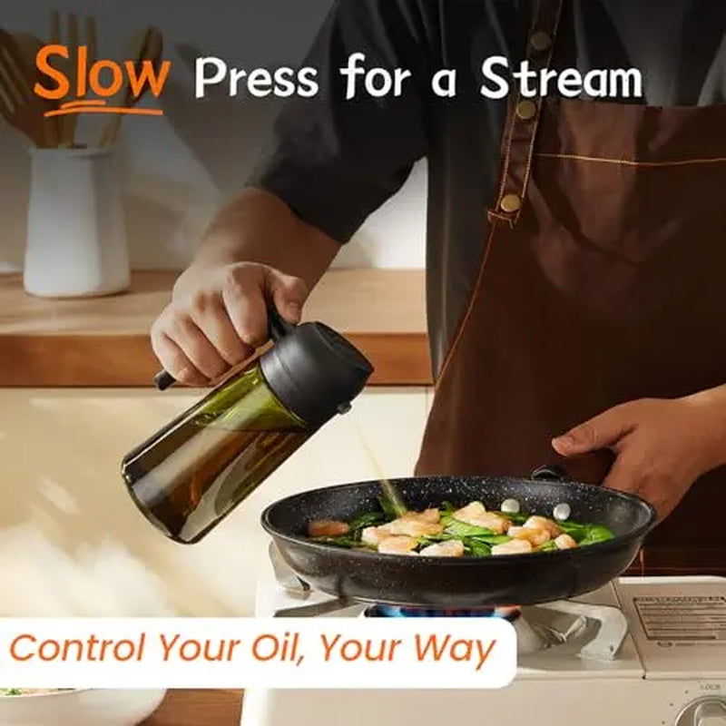 2 Count Olive Oil Sprayer Dispenser Bottle 16Oz/470Ml for Kitchen Gadgets and Air Fryer Accessories - Olive Oil Sprayer for Cooking W/Stickers