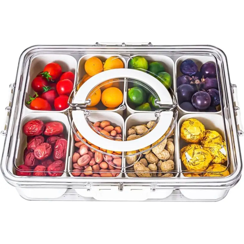 Airtight 8-Compartment Leak-Proof Snack Platter Box