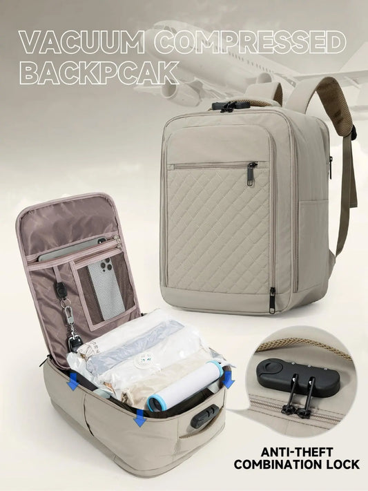 Modular 2-in-1 Anti-Theft Vacuum Compression Backpack Set – Wizz Air Compliant 40x30x20cm Travel System