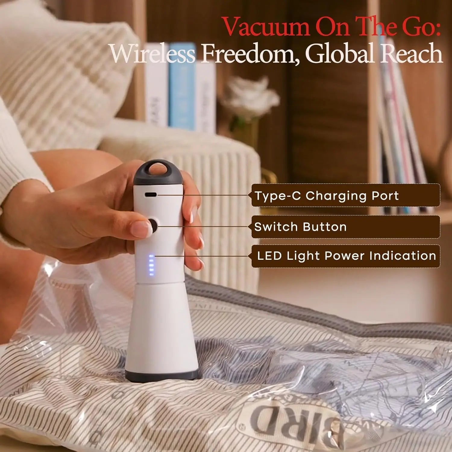 Cordless Pocket-Size Vacuum Travel Pump & Compression Bag Kit