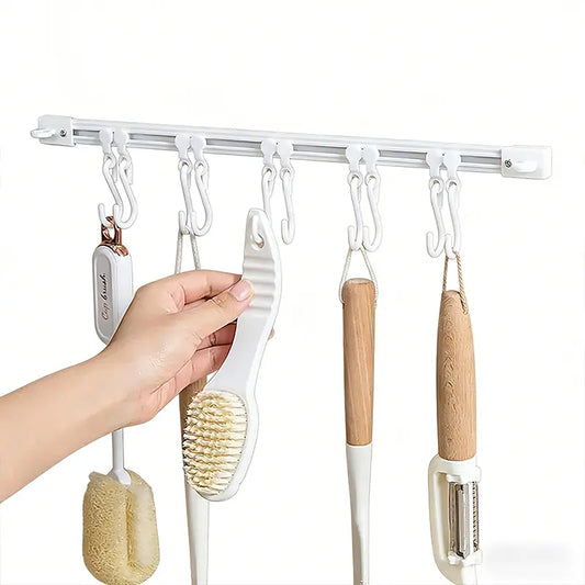 Multifunctional Sliding Track Hook Rack (Drill-Free Wall Mount)
