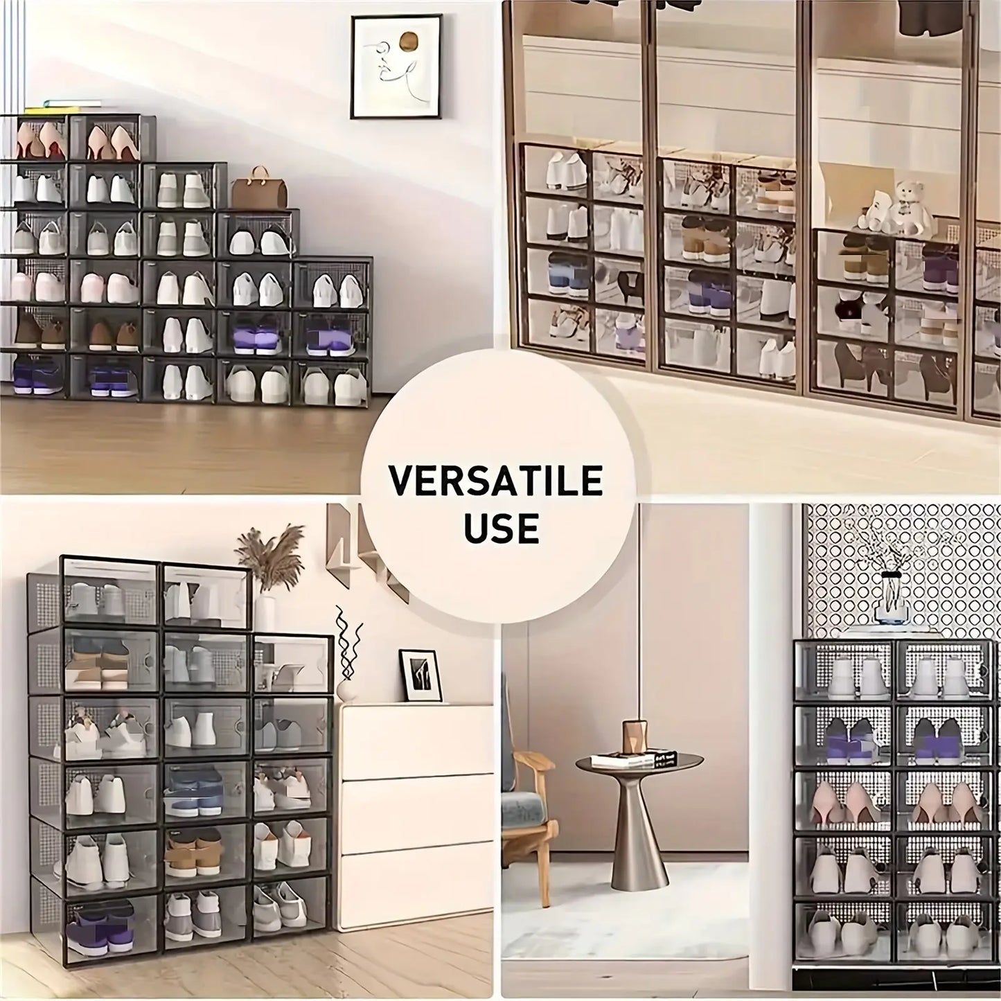 Modular Clear-View Stackable Shoe Drawer & Sneaker Storage System