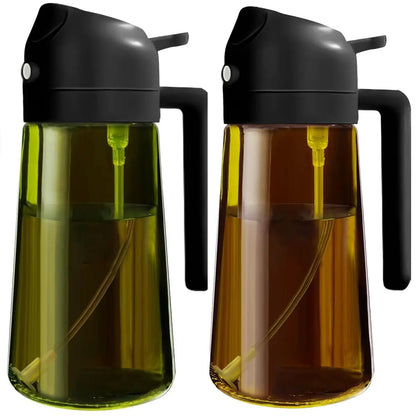 2 Count Olive Oil Sprayer Dispenser Bottle 16Oz/470Ml for Kitchen Gadgets and Air Fryer Accessories - Olive Oil Sprayer for Cooking W/Stickers