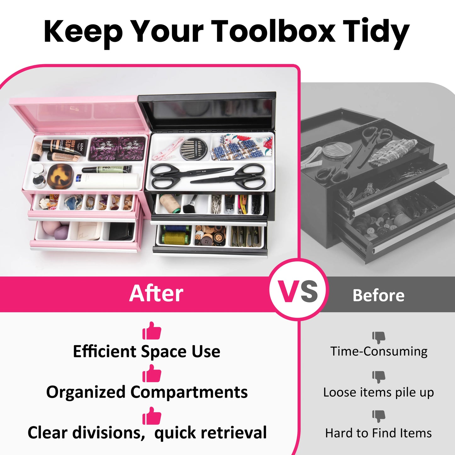Custom 6-Piece Snug-Fit Tool Box Organizer Tray Set
