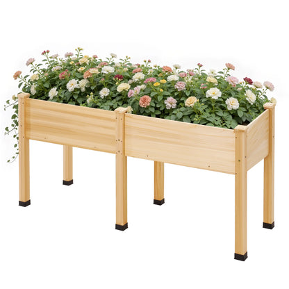 Heavy-Duty Deep-Root Wood Raised Garden Bed Planter