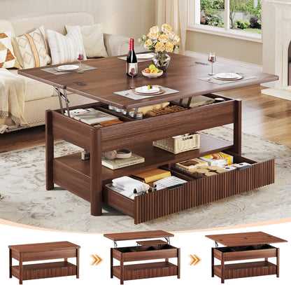 40" Multi-Functional Split Lift-Top Storage Coffee Table