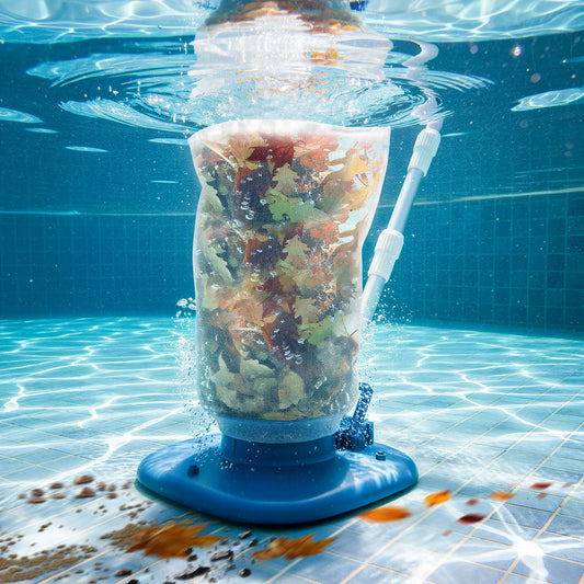 Cordless Rechargeable Pool Leaf Vacuum & Surface Skimmer with Telescopic Pole