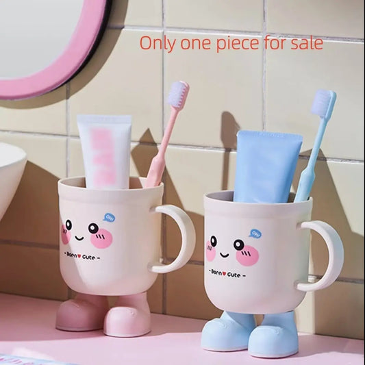 Cute Cartoon Pattern Washing Cup, Home Toothbrush Holder, Student Dormitory Mouth Wash Cup, Couple Brushing Teeth Mug, Home Goods, Bathroom Accessory