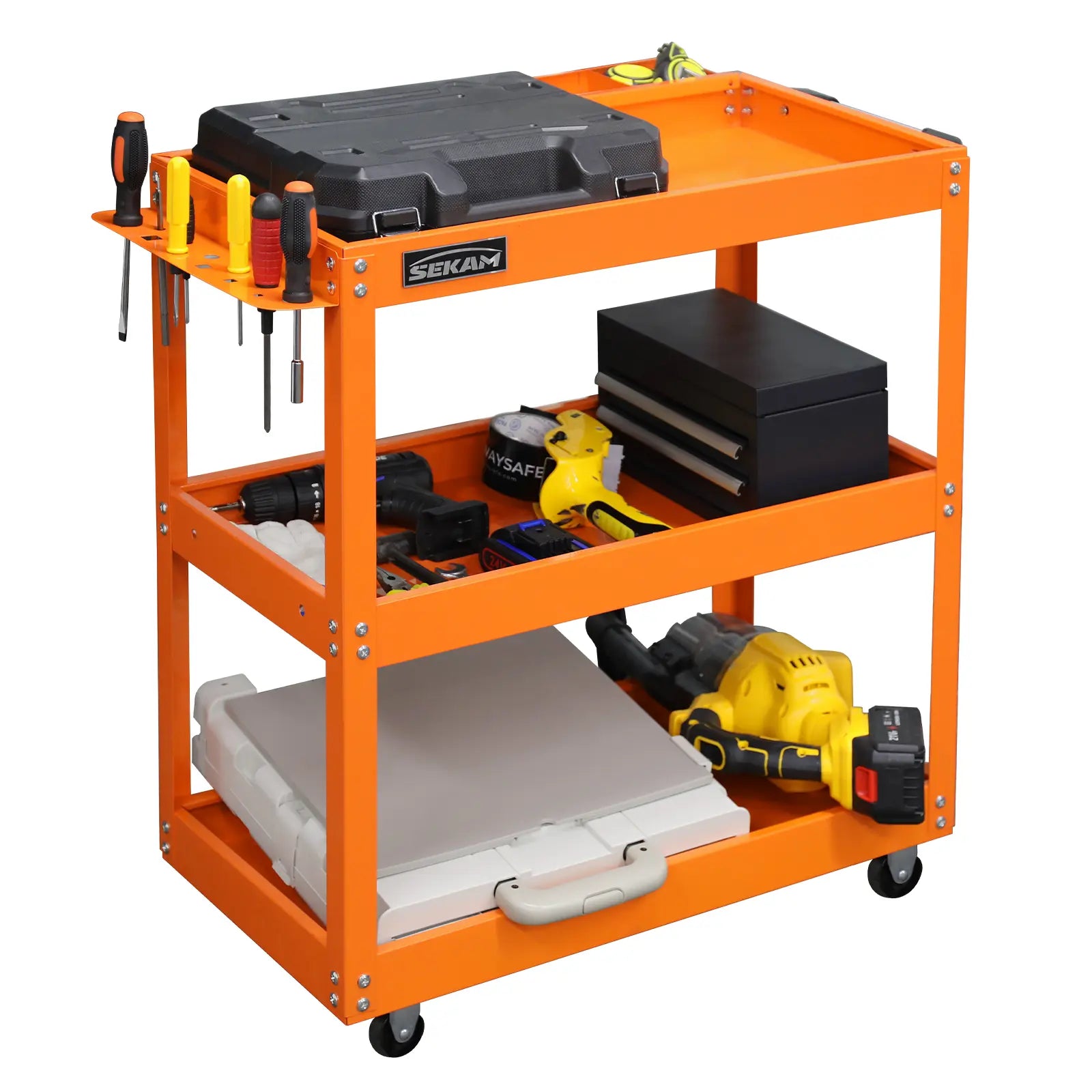 Industrial Heavy-Duty 330 lbs Capacity 3-Tier Rolling Utility Cart