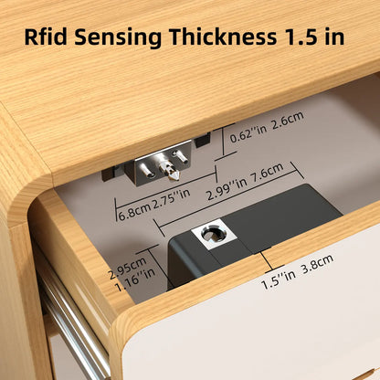 RIXIANG Bluetooth Drawer Lock,Ttlock Works with Google Home & Alexa, Smart Cabinet Locks RFID Hidden Magnetic Lock Locker, for Secret Storage Compartment Furniture,Nfc Wooden Cupboard Wardrobe