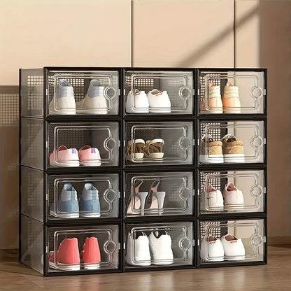 Modular Clear-View Stackable Shoe Drawer & Sneaker Storage System