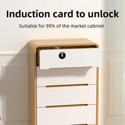RIXIANG Bluetooth Drawer Lock,Ttlock Works with Google Home & Alexa, Smart Cabinet Locks RFID Hidden Magnetic Lock Locker, for Secret Storage Compartment Furniture,Nfc Wooden Cupboard Wardrobe