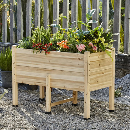 Heavy-Duty Deep-Root Wood Raised Garden Bed Planter