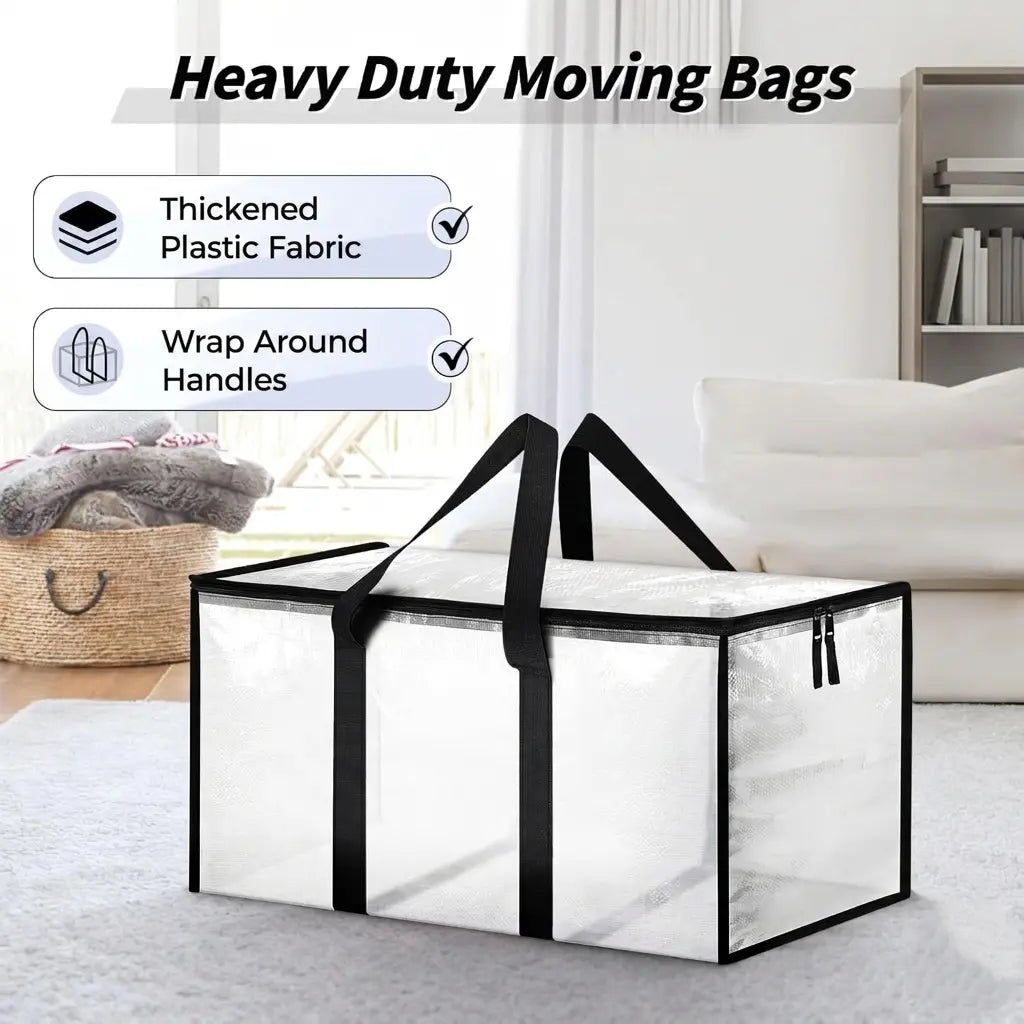 Ukeetap 8-Pack Extra Large Heavy-Duty Clear Moving & Storage Bags (24 Gallon)