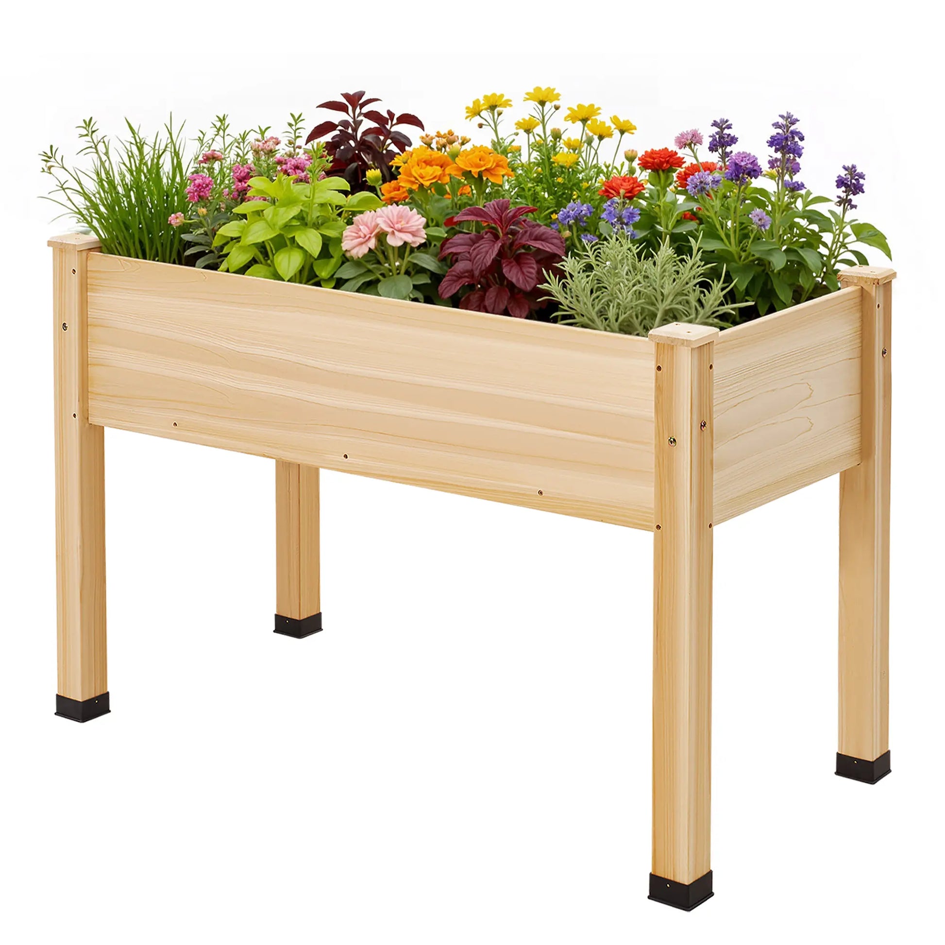 Heavy-Duty Deep-Root Wood Raised Garden Bed Planter