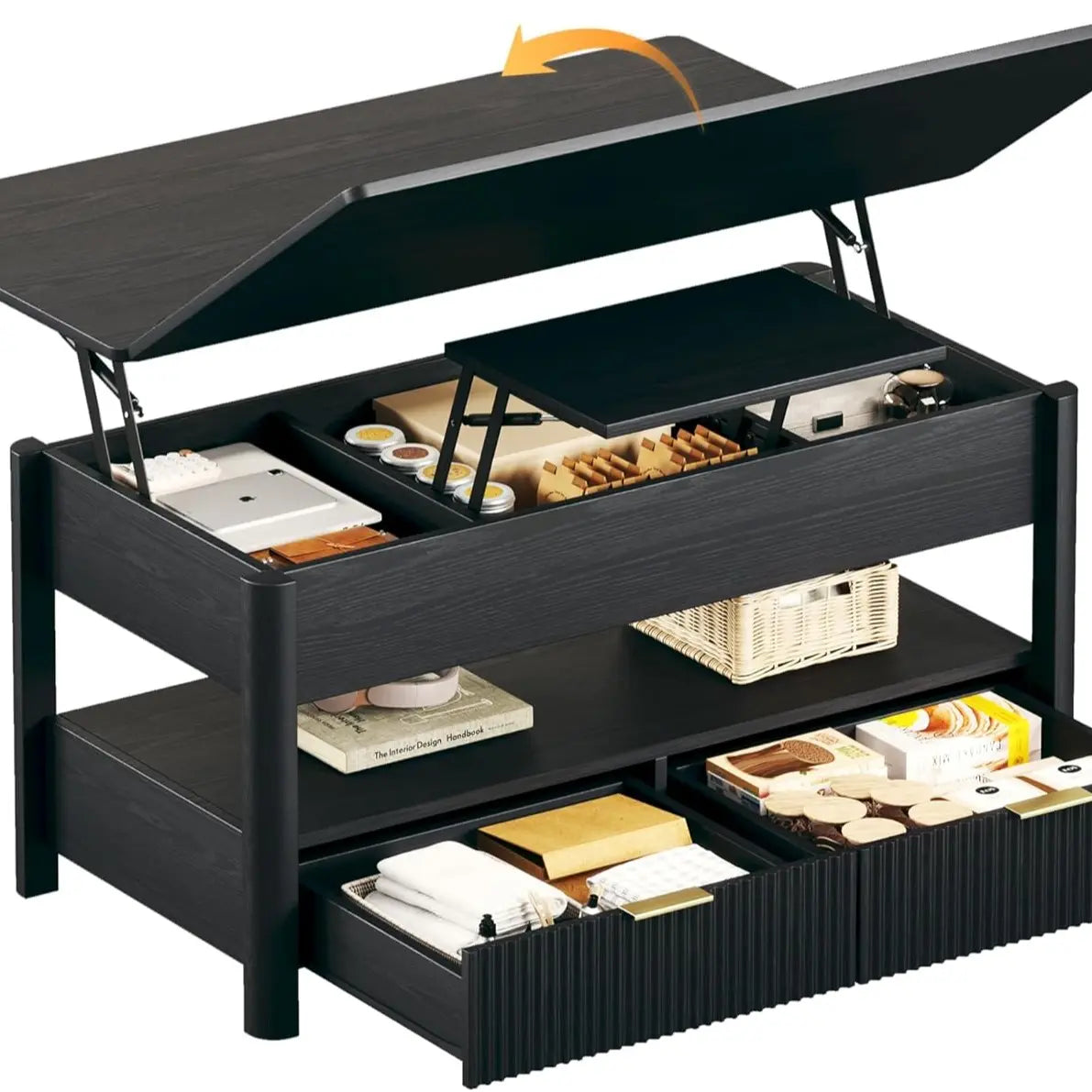 40" Multi-Functional Split Lift-Top Storage Coffee Table
