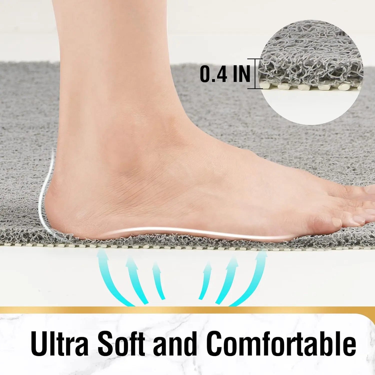 Exfoliating Suction-Free Luxury Bath & Shower Mat (Quick-Dry & Anti-Mold)