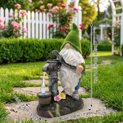 Solar-Powered 11" Welcoming Spring Garden Gnome Statue