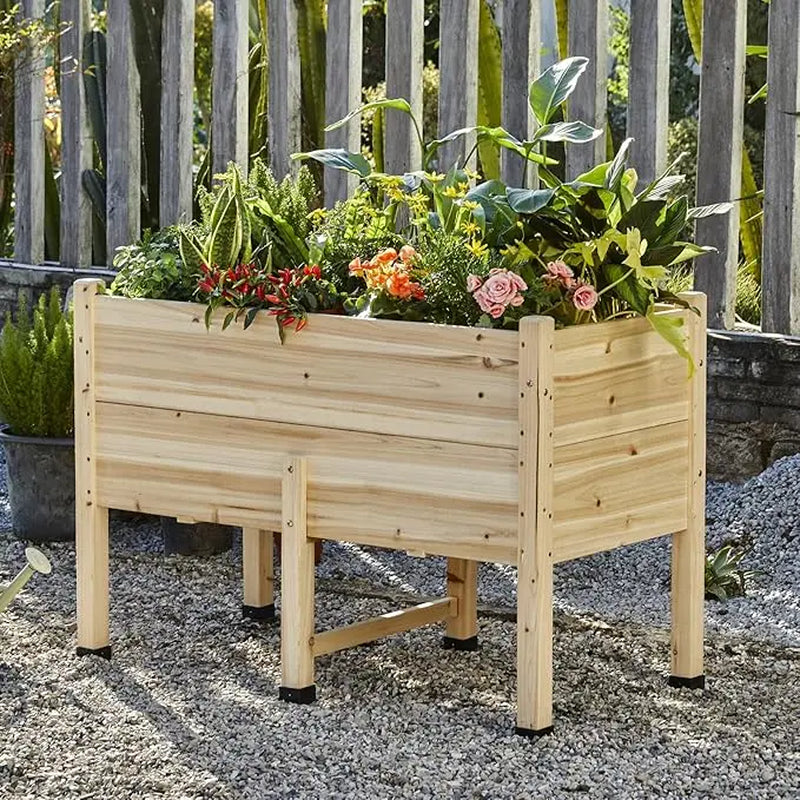 Heavy-Duty Deep-Root Wood Raised Garden Bed Planter