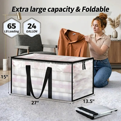 Ukeetap 8-Pack Extra Large Heavy-Duty Clear Moving & Storage Bags (24 Gallon)