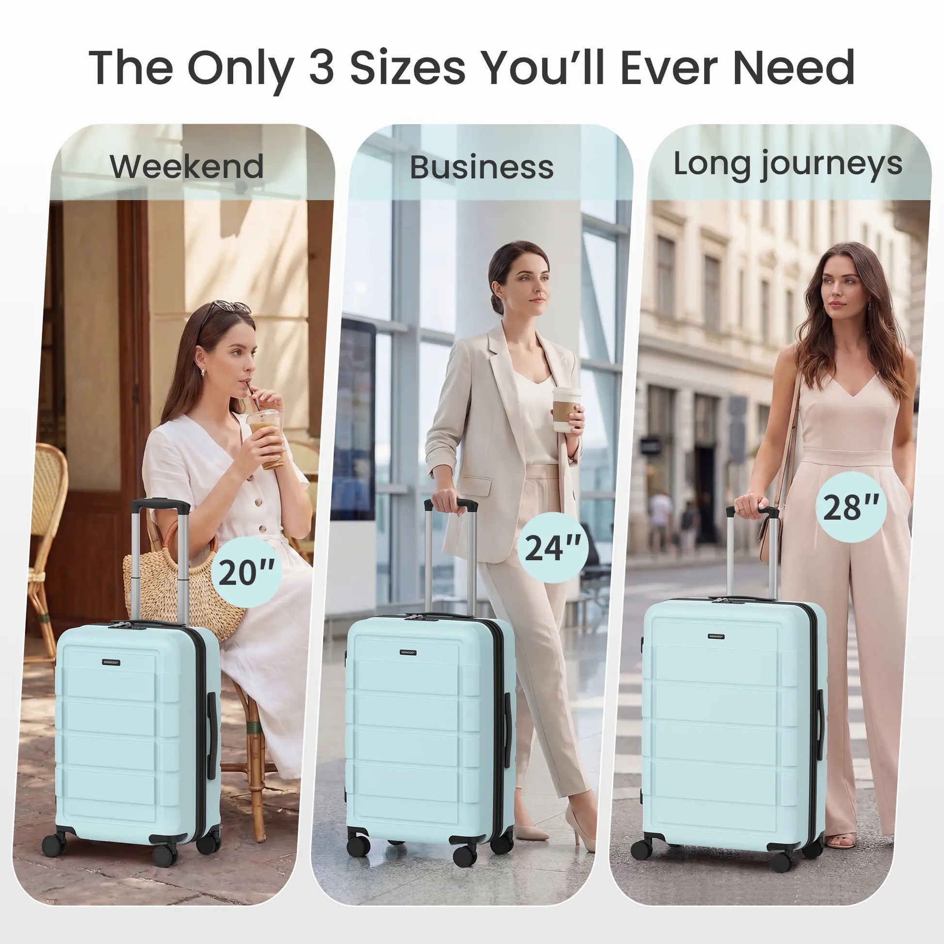 3-Piece Expandable Polycarbonate Travel System (20/24/28-Inch)