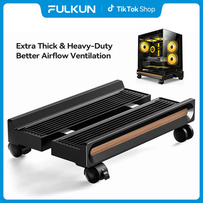 Adjustable Mobile CPU Stand with Locking Swivel Casters