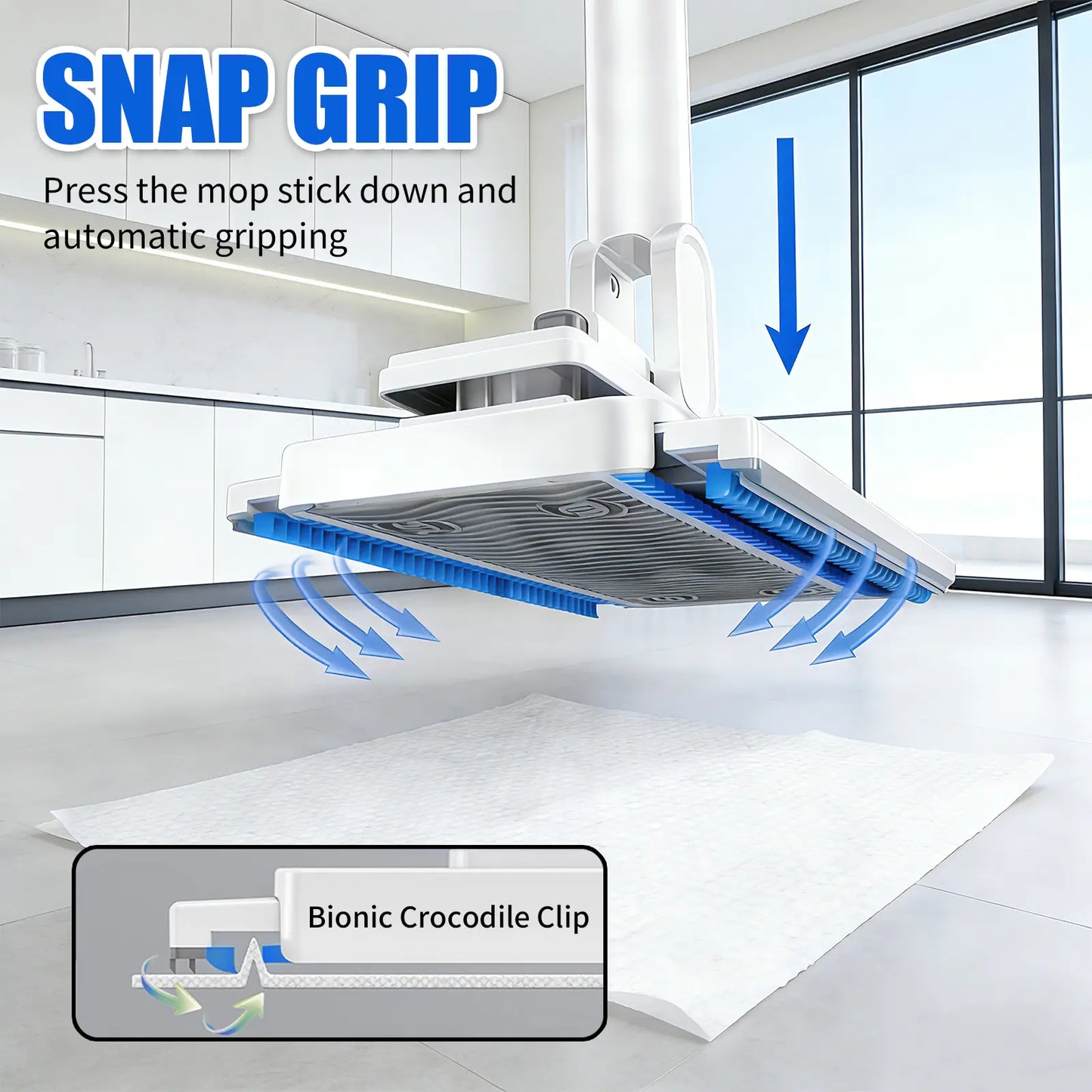 SOPAMI Hands-Free Automatic Cloth Changing Dust Mop & Floor Cleaner