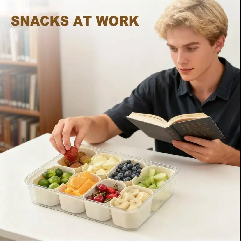 Airtight 8-Compartment Leak-Proof Snack Platter Box