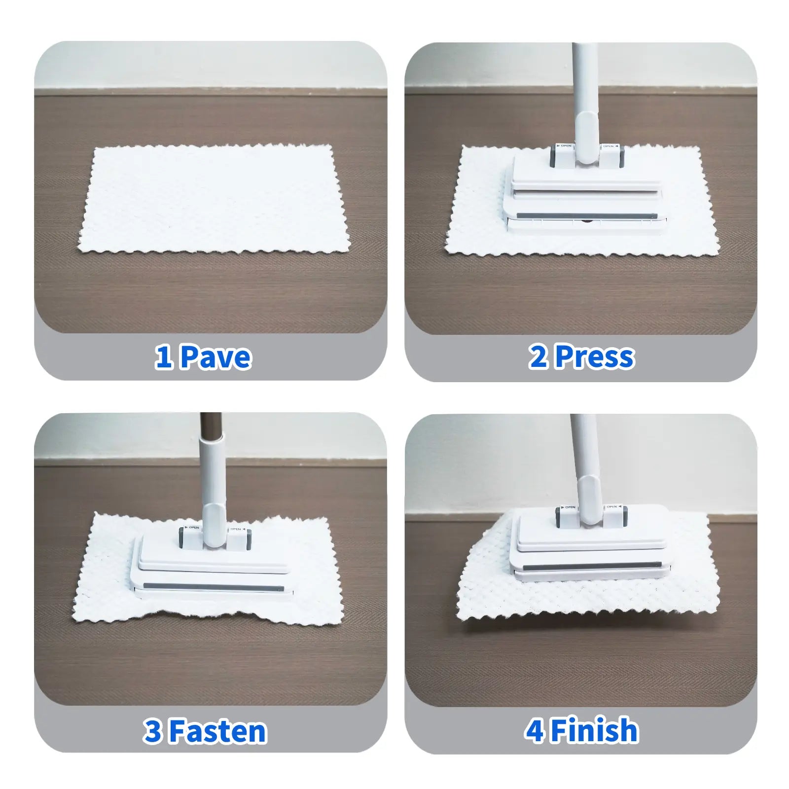 SOPAMI Hands-Free Automatic Cloth Changing Dust Mop & Floor Cleaner