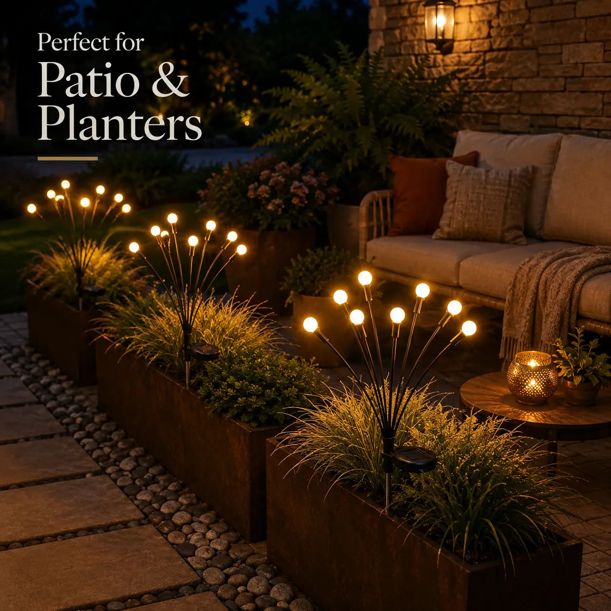 Flexible Swaying Solar Firefly Landscape Stake Lights