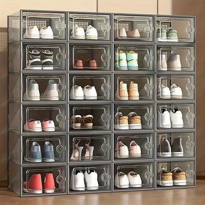 Modular Clear-View Stackable Shoe Drawer & Sneaker Storage System